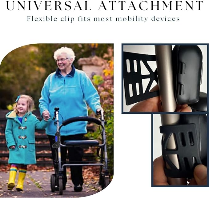 Smart Light for Mobility Devices – Automatic LED Pathway Light with Apple Find My Integration – Hands-Free Safety Accessories for Canes, Walkers & Wheelchairs – Universal Fit & Rechargeable