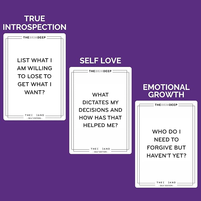 {THE AND} Self Love Edition - 199 Self Reflection Cards to Improve Self Awareness - Self Care Question Card Deck to Prompt Mindfulness & Meditation - Explore Identity for Women & Men By The Skin Deep