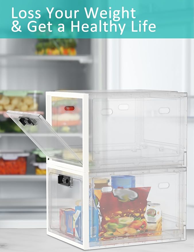 Large Medicine Lock Box for Safe Medication, Lockable Storage Box for Snacks Food, Phone Lock Boxes with Combination Code for Home/Dorms/Office Storage Lockers