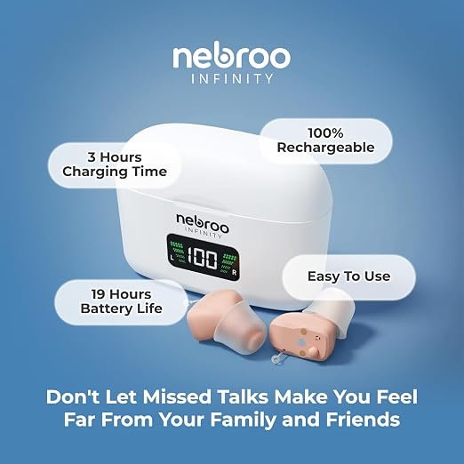 Infinity Hearing Aid & Amplifier | 4-in-1 Environment Settings | 19 Hour Battery Life