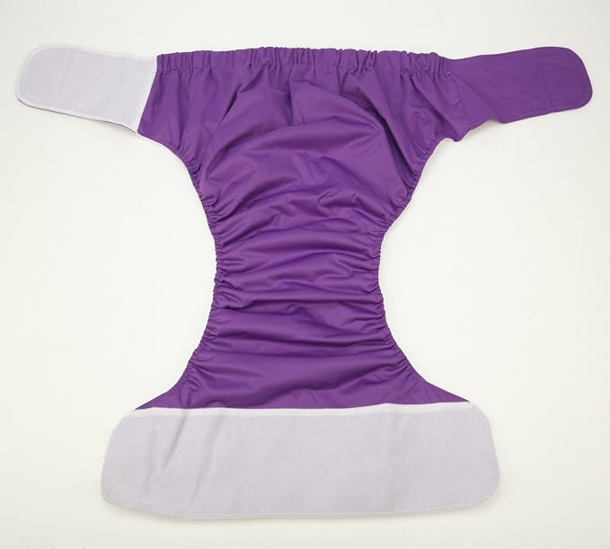 Large Teen Adult Cloth Diaper Nappy Reusable Washable for Disability Incontinence with Hook and Loop for Women (Purple (Large 26in to 50in))