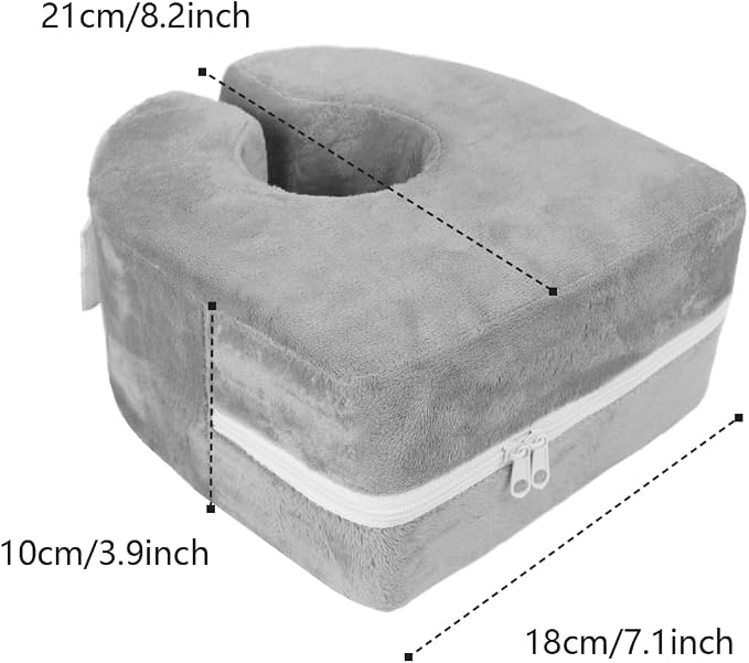 Foot Elevation Pillow Heel Protector for Pressure Sores Ulcer Foot Wedge Support Elevator Ankle Pillow Anti Bed Sore Pad Relieve Cushion Leg Rest for Elderly Bedridden Patients (Grey 1 * Pcs)