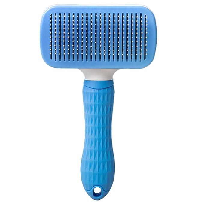 Cat Dog Brush Self Cleaning Slicker with Massage Rounded Particles Removes Loose Hair Tangles,Skin Friendly Washable