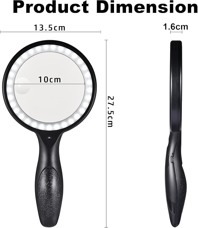 Magnifying Glass with Light, 30x 60x Magnifying Glass for Reading Lighted - 33 LEDs Magnifying Glass Magnifier Magnifier with Light