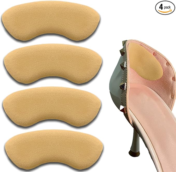Dr. Foot’s Heel Grips for Men and Women, Self-Adhesive Heel Cushion Inserts Prevent Heel Slipping, Rubbing, Blisters, Foot Pain, and Improve Shoe Fit - 2 Pairs(Khaki)