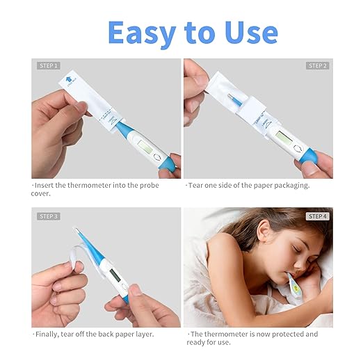 Boncare Thermometer Covers Disposable, 100 Pcs | Probe Covers for Digital Thermometers, Used for Oral, Rectally or Underarm