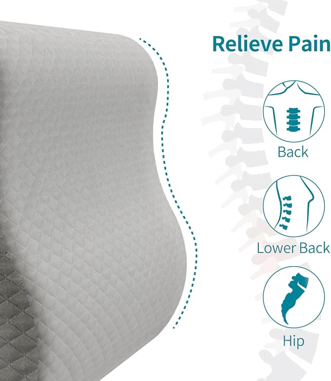 Lumbar Support Pillow for Recliner - Backrest for relieving lower back pain | Couch Cushion with Gel Memory Foam & High-density Foam, for Sofa, Accent Chair & Armchair, adjustable straps & washable cover