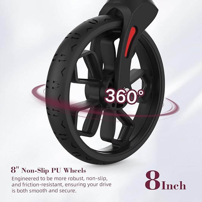 Walkers for Seniors, Foldable Rollator Walker with Seat, 8" Big Wheels, Lightweight Rollator Walker with Ergonomic Backrest, Adjustable Handles and Seat Height, 310 Lbs Weight Capacity, Black