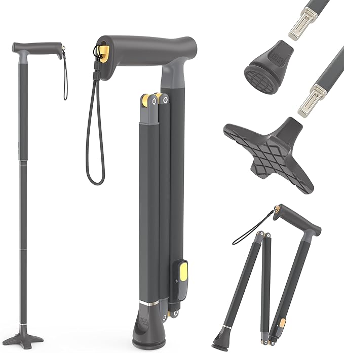 Michael Graves Quick Fold Walking Cane for Men and Women - Foldable Walking Stick for Stability and Style - Collapsible Folding Cane - Walking Sticks for Seniors & Adults