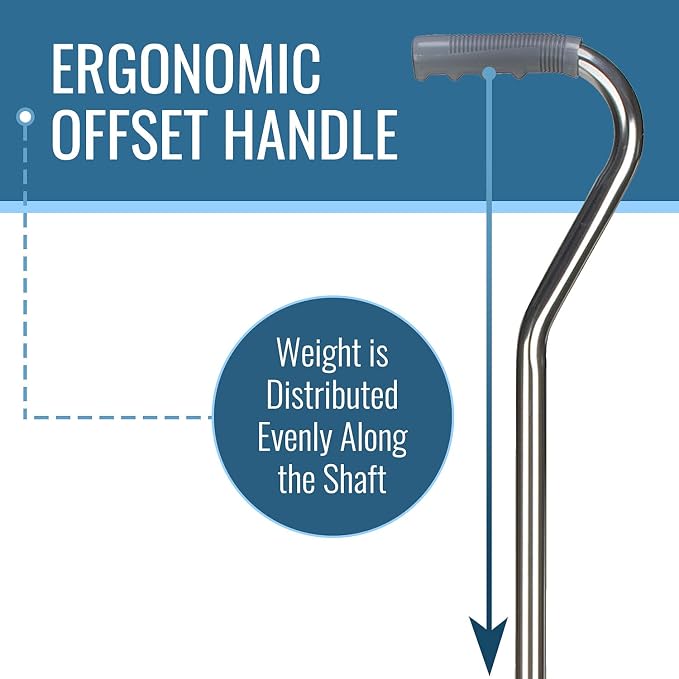 DMI Walking Cane for Adult Men and Women, FSA Eligible, Lightweight and Adjustable, Ergonomic Hand Grip and Wrist Strap