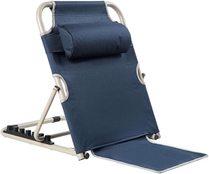 Adjustable Bed Backrest Support, 19.7"x23.6" Foldable Sit-up Back Rest, Portable Elder Disability Nursing Backrest for Bed Change Angle of Backrest for Elderly Patients Back Neck Lumbar, Blue