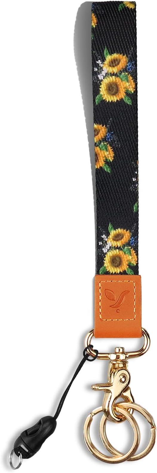Yiflin Cute Wrist Lanyard for Keys, Keychain, Wallet, Id Holder, Cell Phone, Wristlet Lanyard Key Chain Holder（Natural Sunflower）