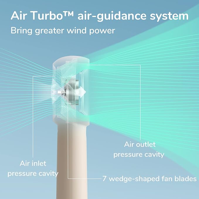 JISULIFE Portable Handheld Turbo Fan Rechargeable 4000mAh 5-Speed (Brown) | Up to 16H max cooling, Personal Battery Powered Pocket Fan for Travel/Outdoor/Vacation/Concerts, Birthday Gifts for Women
