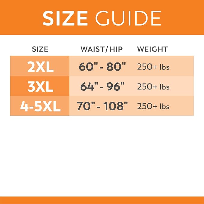 Tranquility Bariatric Disposable Briefs 4X-Large with AIR-Plus Fully Breathable Fabric for Skin Dryness & Integrity, High Waistline, Latex-Free, 34oz Capacity, 32ct Case