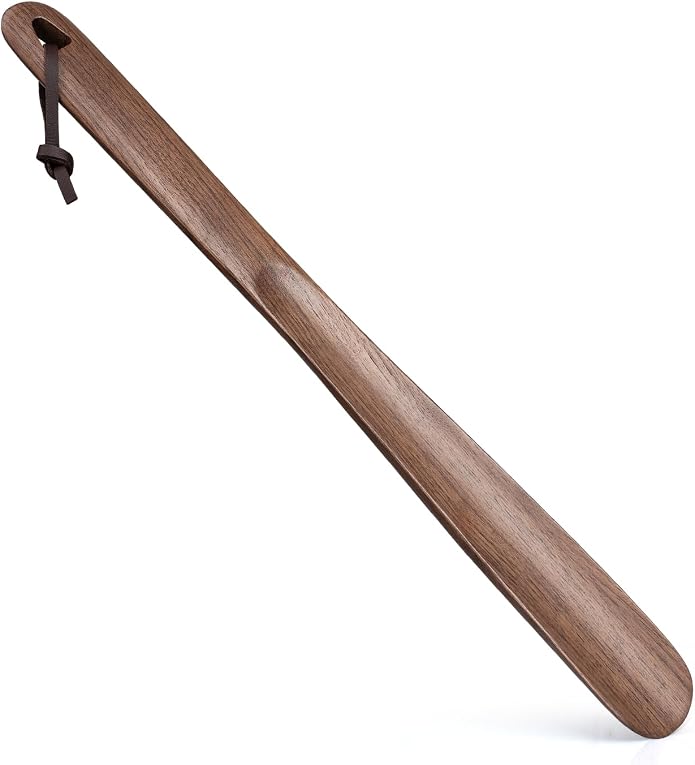 Wooden Shoe Horn Long Handle 15in 29.53in,Fas-Grade Walnut Wood Extra Long Handled Shoehorn For Men Women Seniors