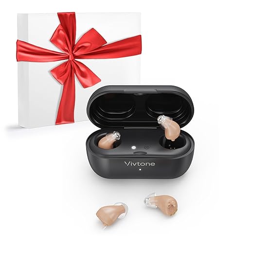 Supermini Hearing Aids (Not Amplifiers), Rechargeable Digital Hearing Devices with 16-Channel Sound Processing for Superior Sound Quality, Over-The-Counter, Auto-On/Off, Pair