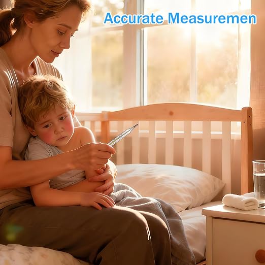 4PCS Glass Cuban Temperature Thermometers for for Adults Kids ℃ & ℉ | Thermometers for Fever - Old Fashioned Axillary & Oral Temperatures Accurate Measurement for Families
