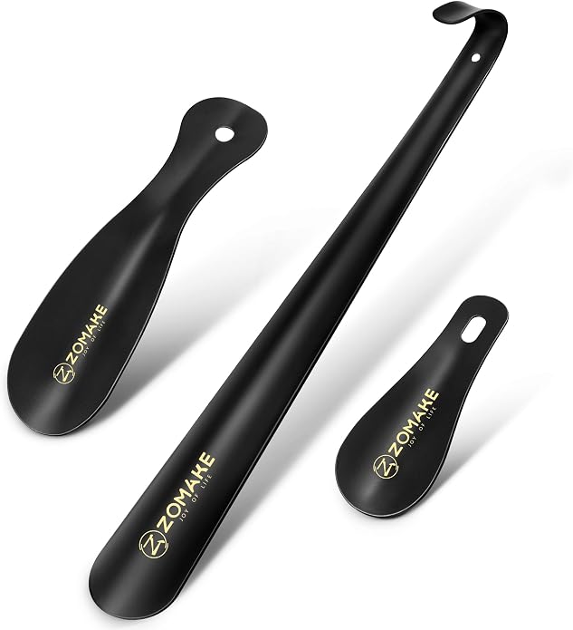 ZOMAKE Shoe Horn Long Handle for Seniors Men Women,Metal Long Shoehorn for Boots,16.5" Shoe Spoon Helper