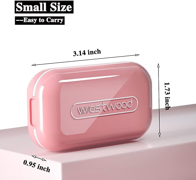 Pill Cutter, Pill Splitter Cutting Small or Large Pills in Half, Pill Crusher Cuts Pills, Vitamins, Tablets, Stainless Steel Blade, Travel Sized Pink