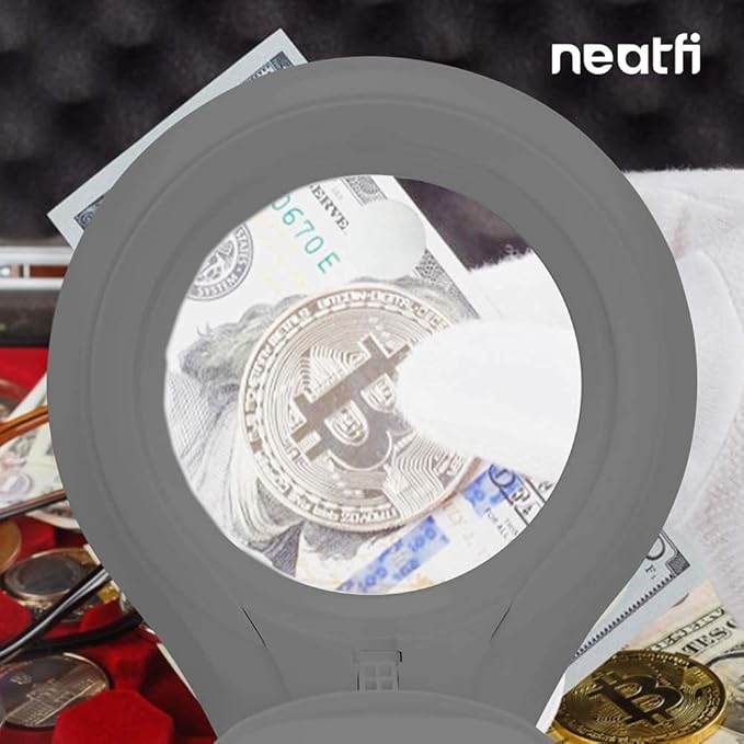 Neatfi (New Model Bifocals 1,200 Lumens Super LED Magnifying Lamp with Clamp, Dimmable, 60 Pcs SMD LED, 5 Inches Diameter Lens, Adjustable Arm Utility Clamp (5 Diopter + 20 Diopter, Silver)