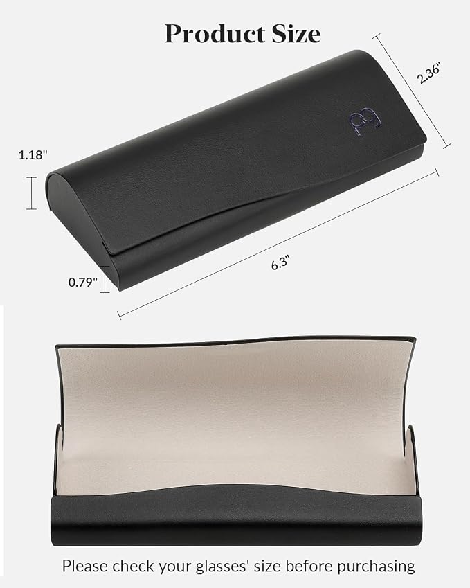 Slim Glasses Case, Reading Glasses Case, Portable Hard Shell Protective Eyeglasses Case with Magnetic Closure for Travel