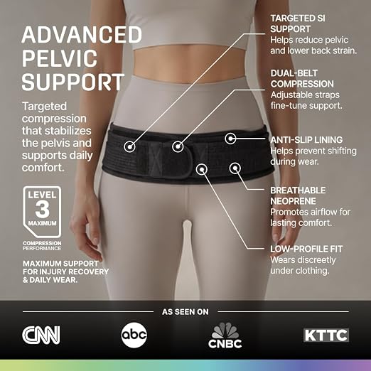 Modvel Pelvic Support Belt, Posture Corrector for Women & Men, Back Brace for Lower Back Pain, Hip & Waist Trainer for Women, Sciatica Pain Relief Support, Waist Cincher, Comfortable Daily Wear