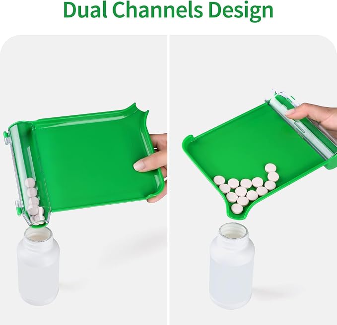 Opret Right Hand Pill Counting Tray with 2 Spatulas, Pill Counter with A Straight Spatula & A L-Spatula for Pharmacy to Count Meds Pills Tablets