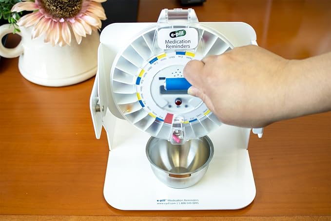 e-Pill MedTime Station Locked Automatic Pill Dispenser for Dementia, Alzheimer's & Seniors – Caregiver-Controlled Medication Management System | Helps Prevent Missed or Double Doses