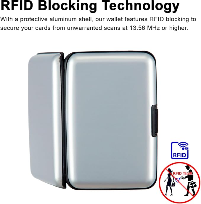 Credit Card Holder Small RFID Blocking Wallet Business Metal Slim Mini Aluminum Hard Case for Women Men