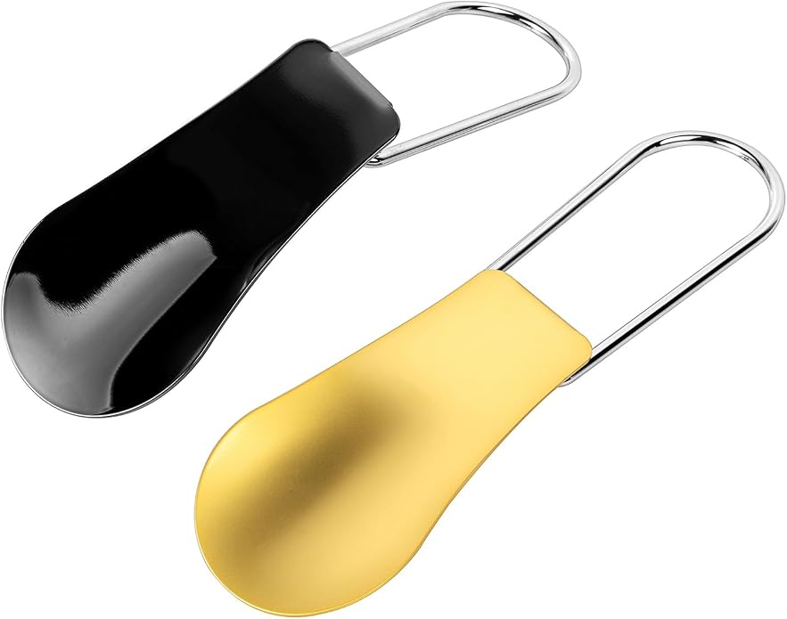 EYIWEITING Folding Mini Metal Shoe Pulls 5.7 Inch - Travel Friendly for Men, Women and Children - Pack of 2
