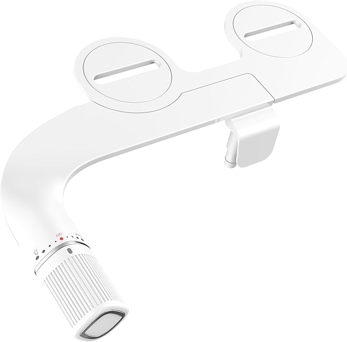 BIGCOW Ultra-Slim Bidet Attachment for Toilet - Dual Nozzle (Frontal & Rear Wash) with Adjustable Cold Water Pressure and Stainless Steel Inlet - Hygienic Solution for Fresh Cleanliness, Black 1 Pcs