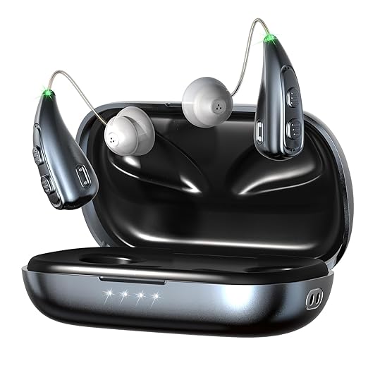 Hearing Aids for Seniors, Hearisay Rechargeable Hearing Amplifiers, 5 Levels of Volume Automatic Digital Noise Cancelling Hearing Aids for Seniors with Super Convenient Charging Case (black)