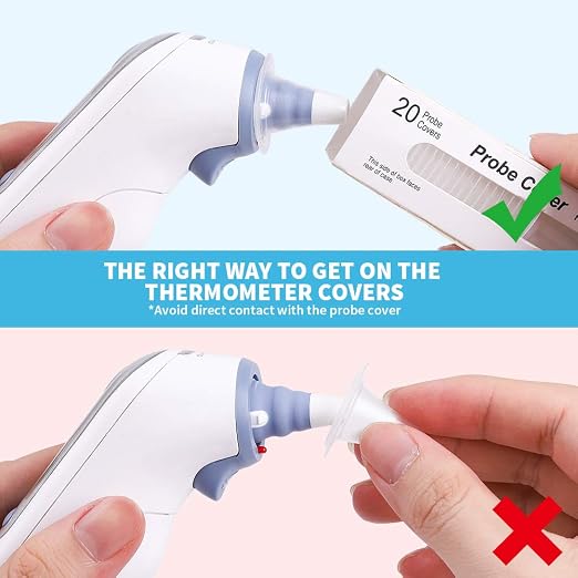 500X Ear Thermometer Probe Covers Refill Caps Lens Filters, Refill Covers Compatible with Braun Ear Thermometer, BPA Free and Disposable Digital Covers for Braun IRT 6520, IRT6020, IRT6500 Series