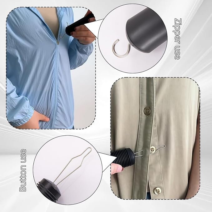 1 Pack 7×1.4inch Button Hook for Seniors, 2 in 1 Non-Slip Zipper Puller Dressing Aid Tool, One Hand Button Assist Helper for Elderly, Limited Hand Mobility, Practical Daily Gift