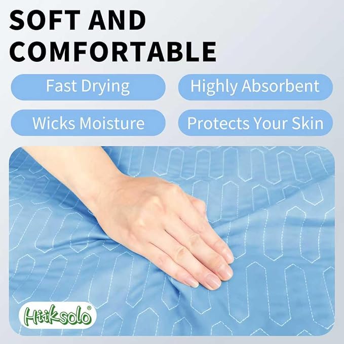 Washable Incontinence Underpads – 2 Pack Heavy Absorbency Leakproof Bed Pads, 18" x 24" Reusable Bed Protector for Adults & Kids – Durable Encased Edge (Blue)