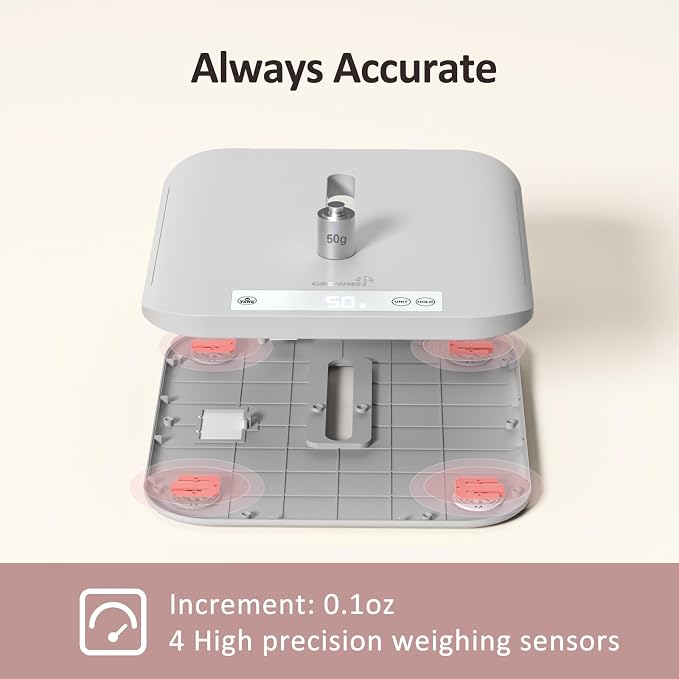 Multifunctional Baby & Pet Scale - Weigh Up to 330lbs, Digital with Hold Function, Height Measurement, 5 Units, LED Screen Grey