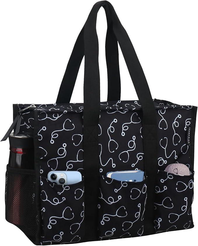 ABAMERICA Nurse Bags for Work Nursing Bag Multiple Pockets Waterproof Organizing Zip Top Clinical Bag for Nursing Students