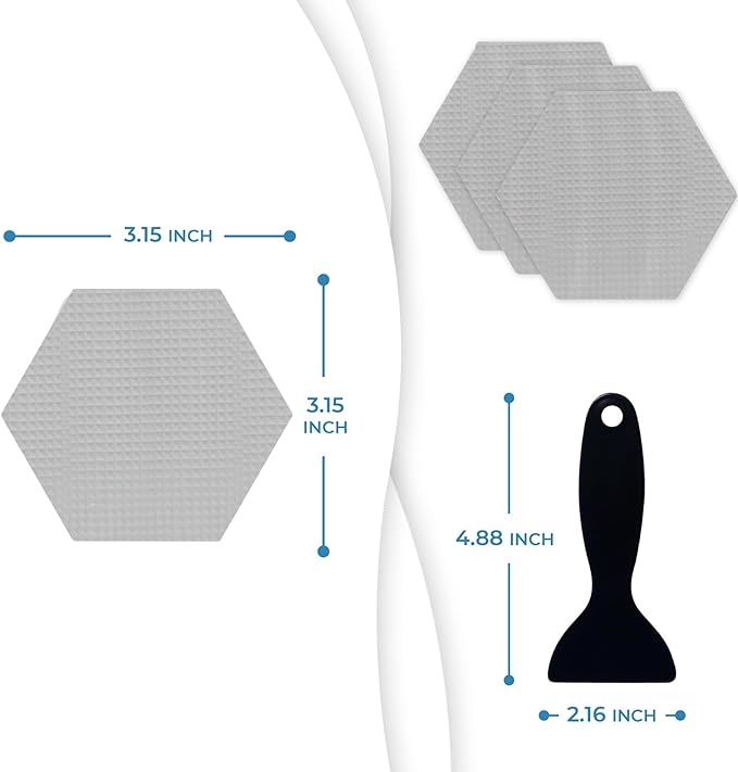 Anti Slip Shower Stickers 24 PCS, Gray Non-Slip Shower Strips for Adults, Premium Adhesive Bath Tub Stickers