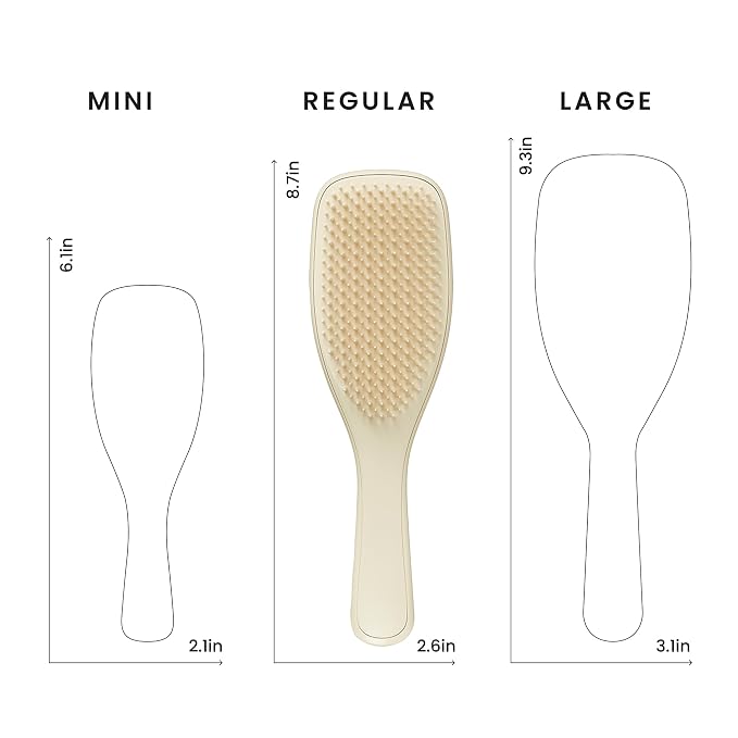 Tangle Teezer Ultimate Detangler Brush, Straight to Wavy, Cappuccino | Patented two-tier, regular-flex teeth reduce breakage & split ends on wet or dry hair; Shower-friendly hairbrush for all ages