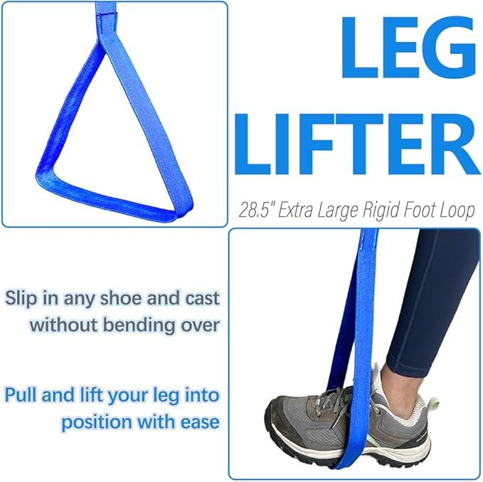 42 Inch Leg Lifter, Leg Lifter After Hip Replacement, Leg Lifter for After Knee Surgery, Leg Lifter Strap Rigid with Multi Loops, Leg Lifters Getting Legs in and Out of Bed, Car, Couch, Wheelchair