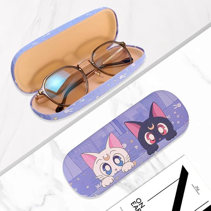PERFECTSIGHT Hard Shell Eyeglasses Case, Kawaii Protective Glasses Case for Kids, Cute Eyeglass Case for Women Men Girls