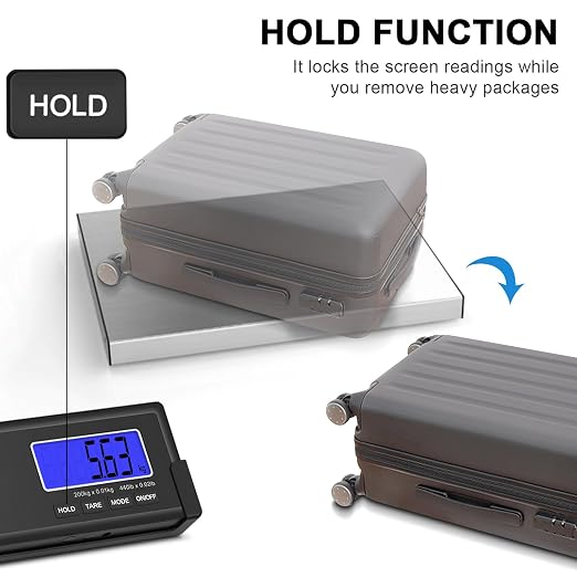 THINKSCALE 440lb Heavy Duty Digital Shipping Scale, 10g Wireless LCD | Stainless Steel Platform, Large Backlit LCD, Hold/Tare Function, USB & Battery Power for Packages, Luggage and Business Use
