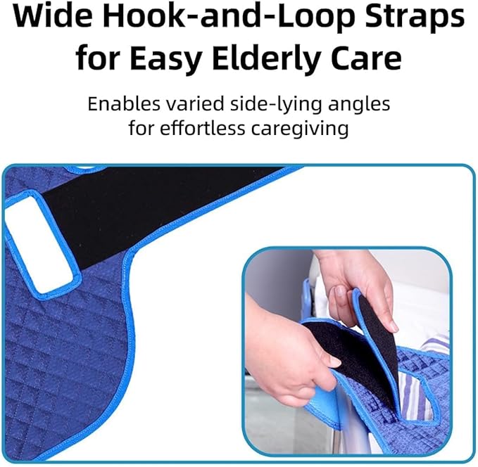 Turning Pad for Bedridden Elderly – Prevent Bedsores & Relieve Caregiver Back Strain, 1-Person Operation Positioning Bed Pad with Handles & Side-Fixation Straps
