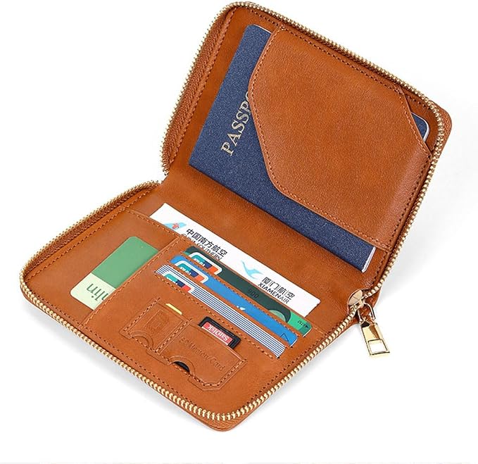 Passport Holder for Travel Women and Men RFID Passport Holder with Zipper Passport Case Passport cover Passport Wallet Travel Essentials and Accessories
