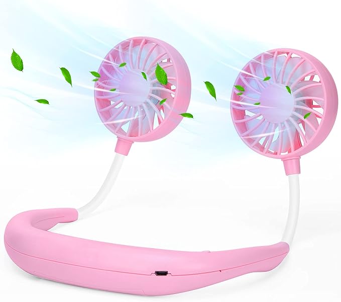 Neck Fan Portable Neck Fans Rechargeable Personal Fans For Your Neck Wearable Fan Neck Air Conditioner Cooling Neck Fan With 360 Degree Rotation 2000mAh For Travel Sports Walking And Outdoor Working