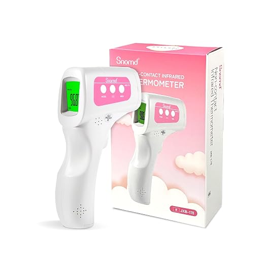 Snomd Non-Contact Infrared Forehead Thermometer for Adults, Kids & Baby, 3-in-1 No-Touch Digital Fever Temperature Gun, Accurate & Fast Reading