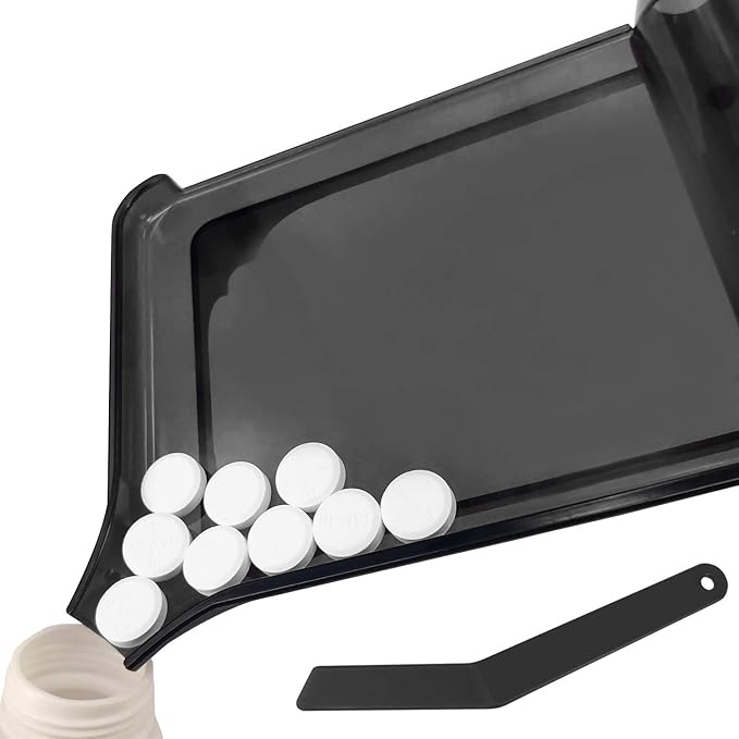 Medarchitect Right Hand Pill Counting Tray with Spatula (Black - L Shape)