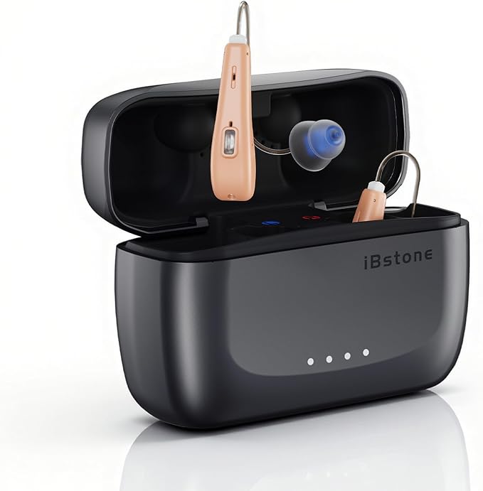 iBstone Edge Hearing Aids for Seniors Adults – Superior Sound Quality, IP67 Waterproof & Sweatproof, Durable for Outdoor Sports, Rain & Sweat, 1.5H Fast Charging