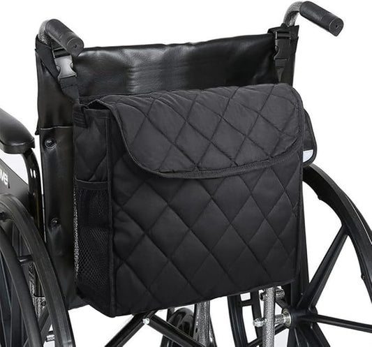 Wheelchair Backpack Bag Walker Suspension Bag Walking Aid Storage Organizers with Adjustable Straps Wheelchair Accessories Pouch for Seniors Disabled