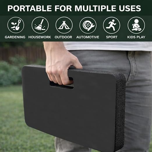 Gardzen Extra Thick Kneeling Pad for Gardening and Work | 1.5 Inch Soft NBR Foam Knee Cushion for Bathing Baby, Large Kneeler Mat for Yoga Exercise, 18x11 Inch, Black